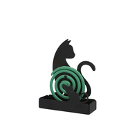 Porte-encens en métal en forme de chat et d'oiseau avec design en spirale pour une utilisation aromatique toute l'année, pièce décorative faite à la main