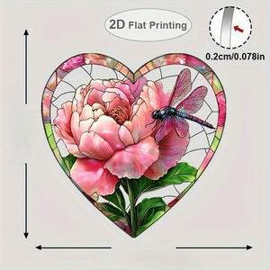CIFbuy Bellissima Decorazione Acrilica da Appendere alla Finestra, Acchiappaluce a Forma di Libellula e Fiore, Ornamento da Giardino, Regalo per le Feste, Selezionato a Mano S - Product Image 2