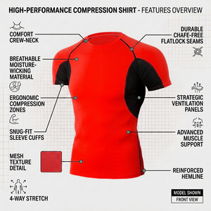 Custom Low MOQ Short Sleeve <b>Compression</b> <b>Shirt</b> <b>Men</b> Sublimated Athletic Rash Guard Quick Dry Fitness Workout Base Layer - Product Image 2