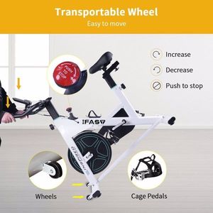 Vélo d'exercice d'intérieur avec coussin de siège confortable, écran LCD, vélo de spinning stationnaire pour l'entraînement cardio et la remise en forme à domicile - Product Image 4
