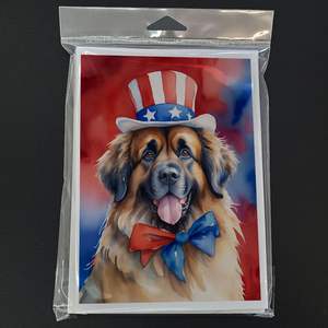 Leonberger Patriotic American Lunatique A7 Cartes de Vœux Lot de 8 Cartes de Note Vierges avec Enveloppes Taille 5x7 - Product Image 3