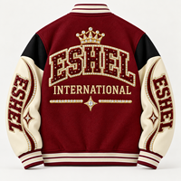 Blouson Bomber Homme Brodé Lettres Style Universitaire Color Block Boutons Pression Hip Hop Automne Vente en Gros Personnalisation OEM