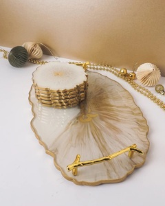 Luxury Handmade Resin Serving <b>Tray</b> Decorative Coffee Table <b>Tray</b> for Home Decor - Product Image 4