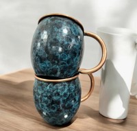 Mug Emma Copper Moscow Mule, finition patine, antidérapant, vaisselle vintage pour boissons