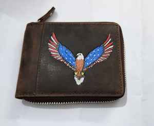 Cartera Corta de Cuero Genuino Hecha a Mano de Alta Calidad con Cierre de Cremallera, Mini Monedero, Bolso de Mano con Bordado Floral, Resistente al Agua, Delgado - Product Image 3