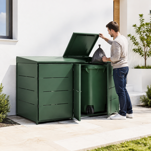 Water Resistant Outdoor Metal <b>Bin</b> Cover Custom Size and Decorative Design EDPTBC000 - Product Image 1