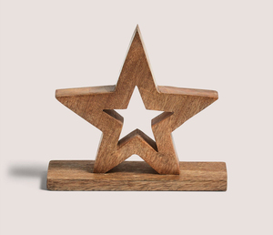 HANDCRAFTED RUSTIC WOODEN <b>STARS</b> on ROPES perfect for indoor cages or outdoor hutches. Low MOQ, competitive pricing by AYAANS - Product Image 5