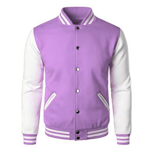Men Varsity <b>Jacket</b> Long Sleeve Breathable Eco-Friendly Thick Fleece Stand Collar Custom Logo Front Printing varsity <b>jacket</b> - Product Image 3