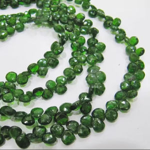 Perles facettées en forme de cœur de tourmaline verte naturelle Eminent Jewel de haute qualité, 5-6 mm, 8 pouces - Product Image 1