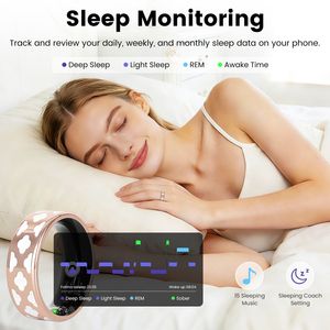 Anillo Inteligente con Monitor de Salud, Fitness, Sueño, Estrés y Frecuencia Cardíaca, Tallas 7/8/9/10, con Estuche de Carga Magnético (1 Unidad) - Product Image 4