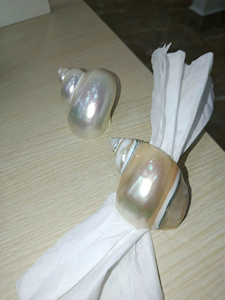 Exclusive Seashell Napkin Ring Handcrafted Conch Shell <b>Table</b> Accessory for Elegant Hotels Restaurants Weddings and Events - Product Image 4