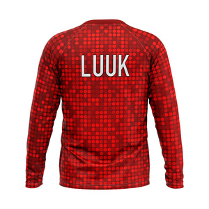 Camiseta de Manga Larga con Cuello Redondo, Diseño de Puntos Rojos, Impresión por Sublimación, Secado Rápido, Top Deportivo para Hombre, Todas las Temporadas - Product Image 2