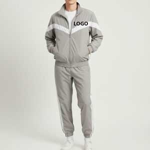 Yourbrand Men's <b>White</b> <b>Tracksuit</b> Full Zip Sporty Jacket Pants Set Breathable Polyester Autumn Wear - Product Image 5