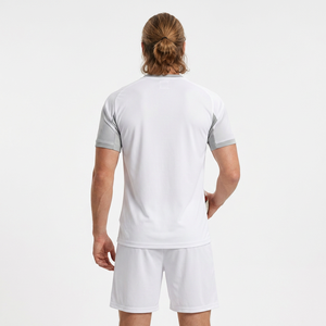 Camiseta de Fútbol Blanca para Hombre, Manga Corta, Absorbe la Humedad, Cuello Redondo, Corte Regular, Color Sólido, Ropa Deportiva para Todas las Temporadas - Product Image 4
