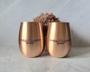 Mug à bière en cuivre pur, double paroi isolée, design minimaliste, impression personnalisée, vaisselle décorative pour la maison - Product Image 3