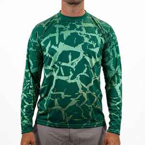 Camisa de Pesca para Hombre, Manga Larga, Azul, Protección Solar UPF 50, con Diseño de Estampado por Sublimación - Product Image 5