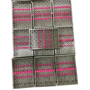 Jamso Industries, certifié CE, conforme à la norme ISO13485, tailles personnalisées, lot de 10 cassettes de stérilisation, plateaux de rangement pour instruments dentaires - Product Image 1