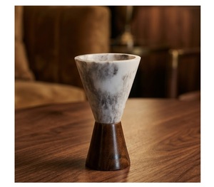 Quemador de Incienso de Resina con Aspecto de Madera de Mármol, con Recolector de Ceniza, Hecho a Mano, para Meditación, Decoración de Spa - Product Image 1