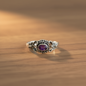 Anillo de Amatista de 2.0 Gramos, Conjunto de Joyería Fina - Product Image 3