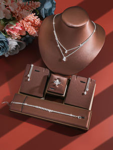 Conjunto de Joyería de Diamantes de Oro Sólido de 18K Blanco Unisex, Certificado IGI, Corte Brillante Natural, Lujoso Collar de Boda Chapado en Oro de 18K - Product Image 2