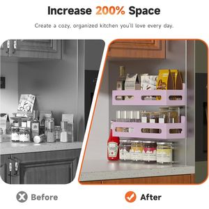 4 Pack Strong Magnetic Spice Rack for Refrigerator Multipurpose 4-Hook <b>Shelf</b> Organizer for <b>Kitchen</b> & Bathroom - Product Image 5