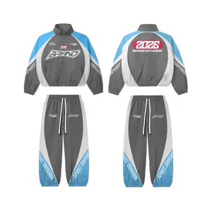 BRAND STUDIOS Maroon <b>White</b> <b>Tracksuit</b> Set Full Sleeve Zip Jacket Pants Sporty Design Color Blocking Breathable Adult Unisex - Product Image 2