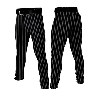 Pantalon de baseball noir imprimé motif floral en polyester, respirant, anti-humidité, avec logo frontal, coupe ajustée, personnalisable pour adulte, vente en gros - Product Image 1