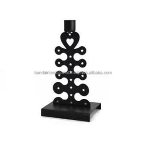 Portavelas cónico de hierro con revestimiento de polvo negro terminado para iluminar la decoración del hogar y otros tarros de portavelas - Product Image 2