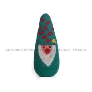 Adorable Gnome de jardin léger en feutre de laine Gnomes de Noël fabriqués au Népal Cadeau nordique fait main pour étagères de Noël Décor de cheminée Elfe - Product Image 2