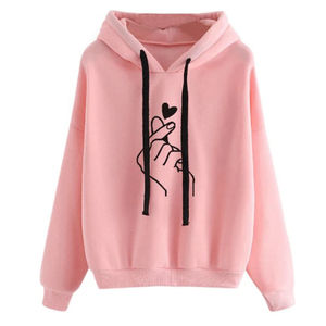 Sudadera con Capucha Extra Grande, Estampado de Mano con Corazón, Patrón 3D, Ecológica, Transpirable, Unisex, Informal, Forrada con Felpa de Poliéster/Algodón - Product Image 3
