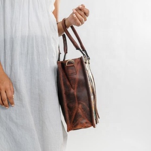 Hair On Hand Tooled Leather Women Tote Bag Western Genuine Leather <b>Concealed</b> Carry Crossbody Purse Premium High Quality Handbags - Product Image 2