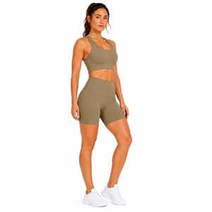 Solid <b>Colour</b> Yoga Gym <b>Set</b> Women High Elastic Activewear Two Piece Workout <b>Set</b> Breathable Sportswear <b>Set</b> Tight Fitness Clothing - Product Image 1