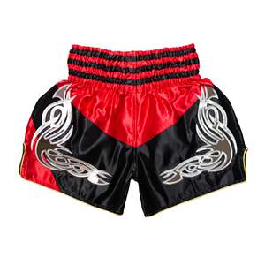 Shorts de Muay Thai con diseño personalizado, material satinado, tela transpirable, cintura elástica, shorts de entrenamiento para hombres y mujeres, ropa de gimnasio y fitness. - Product Image 6