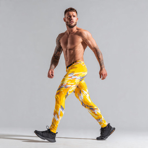 Leggings de sport pour homme avec poches, séchage rapide, compression, 100% polyester, sublimation, imprimés - Product Image 1