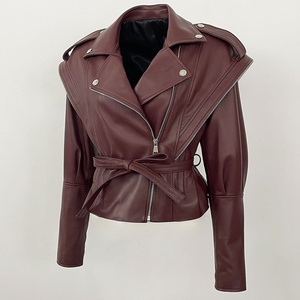 New Design Oem Soft Women Leather <b>Jacket</b> Soft Leather best Material Anti-wrinkle Quick Dry Anti-pilling Women Leather <b>Jacket</b> - Product Image 2