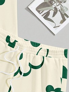 Ensemble décontracté d'été 2 pièces pour homme avec t-shirts à manches courtes et shorts imprimés, couleurs et logo personnalisés, tissu tricoté - Product Image 5