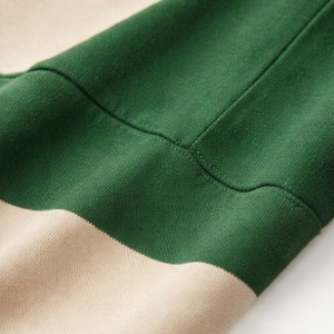 Polo de rugby pour homme de haute qualité avec logo personnalisé, manches longues, rayures contrastées en coton - Product Image 3