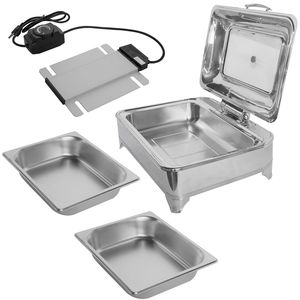Scaldavivande Elettrico 400W 110V con Coperchio in Vetro 9L/9.5QT per Catering e Catene di Fast Food - Product Image 3