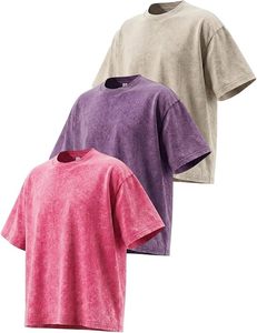 High Street Fashion <b>Box</b> Fit 260GSM Heavyweight Tee Blank Vintage Acid Wash Distressed Oversized Men <b>Drop</b> Shoulder Custom T Shirt - Product Image 2