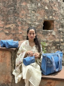 Blue Vintage Bohemian Cotton Tote <b>Bag</b> with Paisley Pattern <b>Patchwork</b> Zipper Top for Beach & Shopping All Seasons - Product Image 2