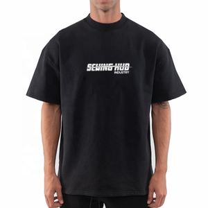 T-shirts pour hommes en coton 100% tricoté, écologiques, respirants, de haute qualité, personnalisables, grandes tailles, 240 g/m², coupe ample avec logo - Product Image 3