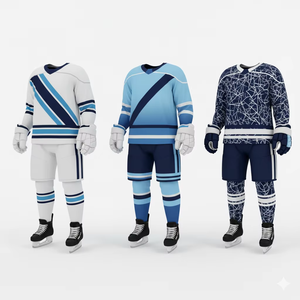 Conjunto de Uniforme de Hockey sobre Hielo Personalizado, Diseño Multicolor, Jersey Sublimado, Pantalones Cortos, Guantes, Kit Completo, 3 Diseños, OEM, Venta al Por Mayor - Product Image 1