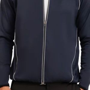 <b>Men's</b> Navy Blue Zip Up Track <b>Jacket</b> Casual Sportswear Stand Collar <b>Lightweight</b> Training <b>Jacket</b> Wholesale - Product Image 3