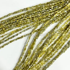 Cuentas de diamante amarillo natural, cuentas de diamante amarillo sin cortar de 2-3.5MM, cuentas de diamante en bruto, pepitas de diamante para la fabricación de joyas. - Product Image 5