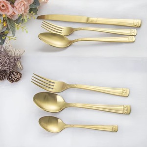 Handmade Standard Quality Custom Finished Cutlery With Warm Toned <b>Tabletop</b> Kitchen Metal Cutlery Set - Product Image 6