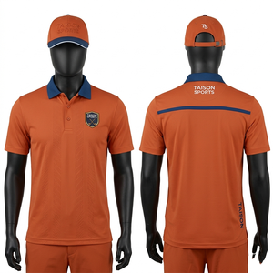 เสื้อโปโลทีมชายพรีเมียม 185 GSM ผ้าโพลีเอสเตอร์ซับเหงื่อ สีฟ้า พร้อมสกรีนพิมพ์ลายปักแบบกำหนดเอง - Product Image 2