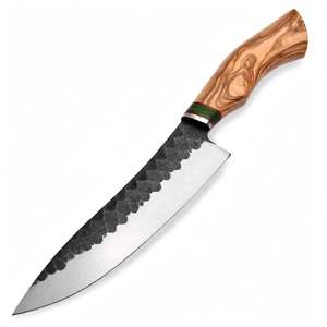 Cuchillo de Chef de Acero al Carbono Forjado a Mano con Mango de Madera de Olivo, Herramienta de Cocina - Product Image 6