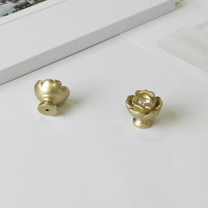 Luxury Floral Zinc Alloy Contemporary <b>Cabinet</b> <b>Knob</b> <b>Gold</b> Crystal Drawer Handle Dresser Kitchen Bedroom Bathroom Dining Room High - Product Image 3