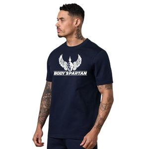 Men’s Navy Blue Graphic T Shirt Regular Fit Cotton Crew Neck Short Sleeve Casual Streetwear Breathable Printed Summer Tee - Product Image 1