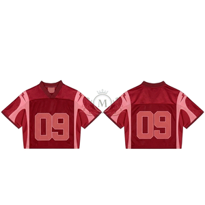 Maillot de football personnalisé pour homme, col en V, manches courtes, respirant, en maille polyester, numéro 09, design d'équipe rouge, vêtements toutes saisons - Product Image 1